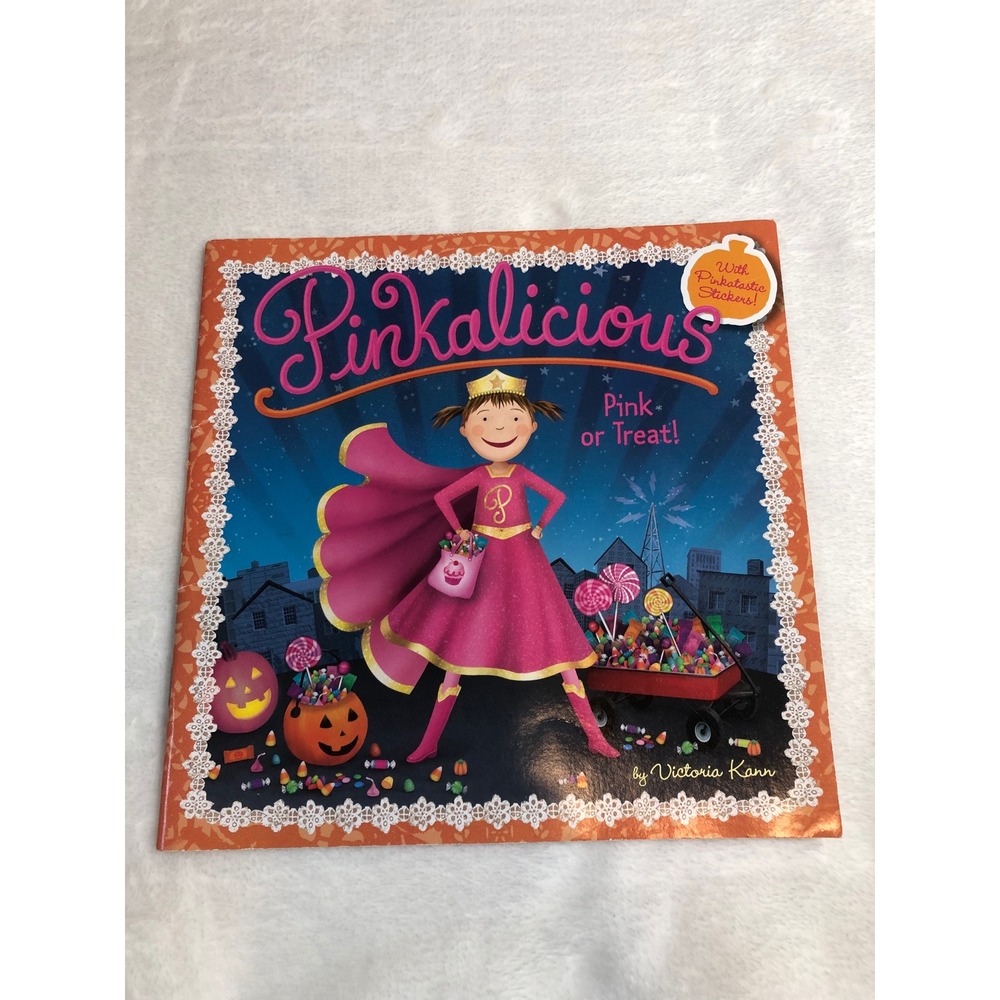 Pinkalicious Pink or Treat! Book Kids Pink Halloween Stickers Victoria Kann